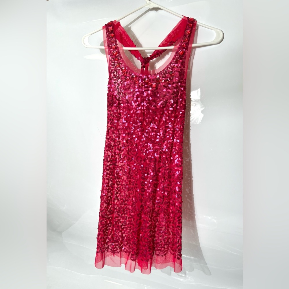 Hot Pink Sequins Top - Size Small